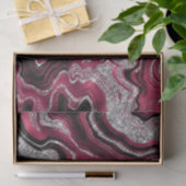 Eleganter Rot- und Silberner Glitzer Agate Birthda Seidenpapier (Geschenk)