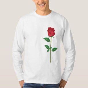 Eleganter Rote Rose Langschläfer T - Shirt