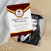 Eleganter Roter Abschluss Einladung