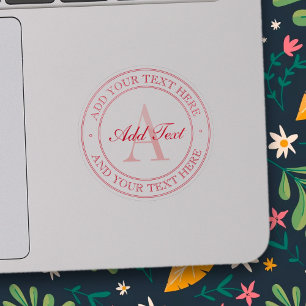 Eleganter roter bearbeitbarer Text Transparenter A Aufkleber