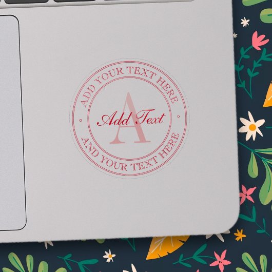 Eleganter roter bearbeitbarer Text Transparenter A Aufkleber