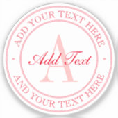 Eleganter roter bearbeitbarer Text Transparenter A Aufkleber (Vorderseite)