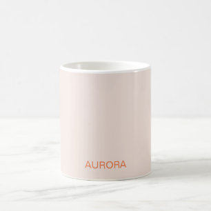 Eleganter, roter Beige Personalisierter Name - Kaffeetasse