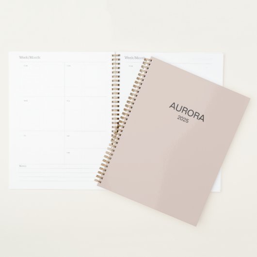 Eleganter, roter Beige Personalisierter Name - Planer (Anzeige)