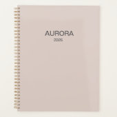 Eleganter, roter Beige Personalisierter Name - Planer (Vorderseite)