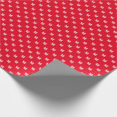 Eleganter roter, benutzerdefinierter Monogramm-Anf Geschenkpapier (Ecke)
