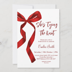 Eleganter Roter Bogen, der das Brautparty des Knot Einladung