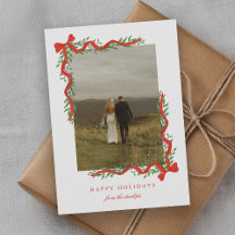 Eleganter Roter Bow mit grünem Foto