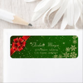 Eleganter Roter Bow, Schneeflocken (Insitu)