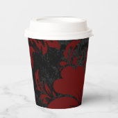 Eleganter roter Damast Weihnachtsgeschmack elegant Pappbecher (Vorderseite)