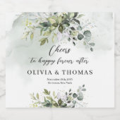 Eleganter, roter Eukalyptus-goldfarbener Rahmen Schaumweinetikett (Einzelnes Label)