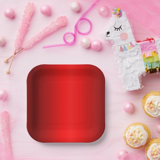 Eleganter roter Farbton bis Schwarz Pappteller (Party)