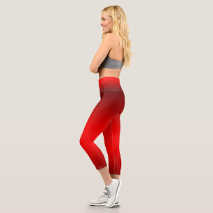 Eleganter roter Farbverlauf bis Schwarz Capri Leggings