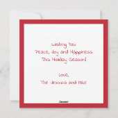 Eleganter Roter Friede Gold Star Feiertagskarte (Rückseite)