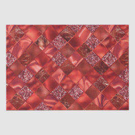 Eleganter Roter Glitzer Diamond Lattice Muster Seidenpapier