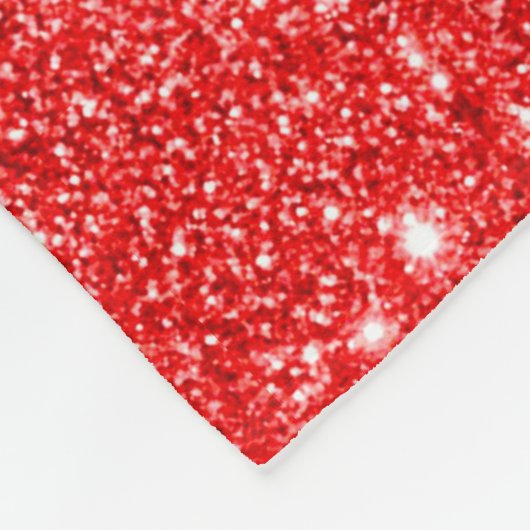 Eleganter Roter Glitzer-Monogramm-Name Fleece Deck (Ecke)