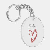 Eleganter Roter Glitzer Name Akryllischer Schlüsse Schlüsselanhänger (Vorderseite links)