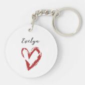 Eleganter Roter Glitzer Name Akryllischer Schlüsse Schlüsselanhänger (Rückseite)