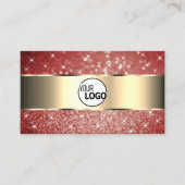 Eleganter Roter Glitzer Sparkle Stars und Logos Visitenkarte (Vorderseite)