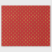 Eleganter Roter Glitzer Weihnachtsbäume Geschenkpapier (Flach)