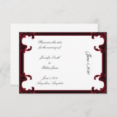 Eleganter roter Gotischer Rahmen Hochzeit Sichern Save The Date (Vorne/Hinten)
