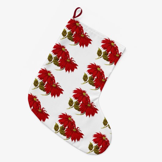 Eleganter roter großer weihnachtsstrumpf (Vorderansicht (hängend))