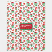 Eleganter, roter grüner, traditioneller Werfer Fleecedecke (Vorderseite)