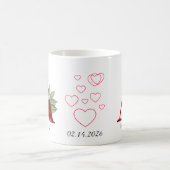 Eleganter roter Herz-Blumen- Buchstabe A Anfangsbu Kaffeetasse (Mittel)
