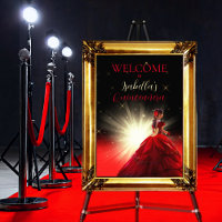 Eleganter Roter Imitat Glitzer Quinceañera | Gebur