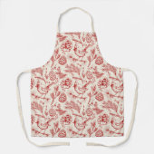 Eleganter Roter Kardinal Bird, Pine and Winter Ber Schürze (Vorderseite)