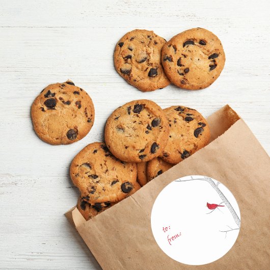 Eleganter Roter Kardinal Minimalistisch von Runder Aufkleber