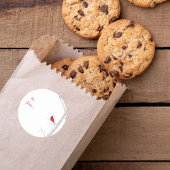 Eleganter Roter Kardinal Minimalistisch von Runder Aufkleber