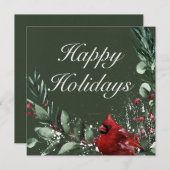 Eleganter Roter Kardinal Weihnachtsfeiertage Feiertagskarte (Vorne/Hinten)