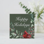 Eleganter Roter Kardinal Weihnachtsfeiertage Feiertagskarte (Stehend Vorderseite)