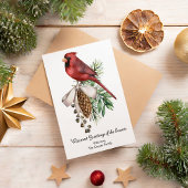 Eleganter Roter Kardinal Winter Weihnachten