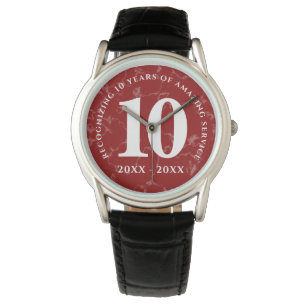 Eleganter Roter Marmor 10 Jahre Arbeit Jahrestag Armbanduhr