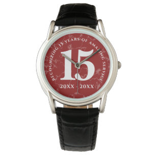 Eleganter Roter Marmor 15 Jahre Arbeit Jahrestag Armbanduhr