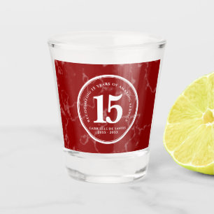 Eleganter Roter Marmor 15 Jahre Arbeit Jahrestag Schnapsglas