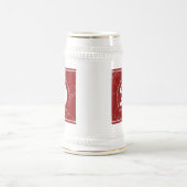 Eleganter Roter Marmor 20 Jahre Arbeit Jubiläum Bierglas (Mittel)