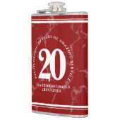 Eleganter Roter Marmor 20 Jahre Arbeit Jubiläum Flachmann (Links)