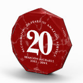 Eleganter Roter Marmor 20 Jahre Arbeit Jubiläum Fotoblock (Rechts)