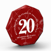 Eleganter Roter Marmor 20 Jahre Arbeit Jubiläum Fotoblock (Links)