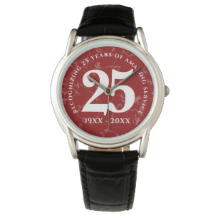 Eleganter Roter Marmor 25 Jahre Arbeit Jahrestag Armbanduhr