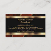 Eleganter Roter Marmor und Gold Visitenkarte (Rückseite)