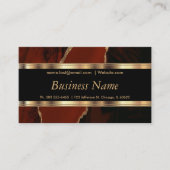 Eleganter Roter Marmor und Gold Visitenkarte (Vorderseite)