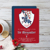 Eleganter Roter Mittelalterlicher Rüstungsritter R Einladung