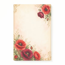 Eleganter roter Mohn-Garten Aquarell