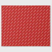 Eleganter Roter Name Tag Cursive Skript Weihnachte Geschenkpapier (Flach)