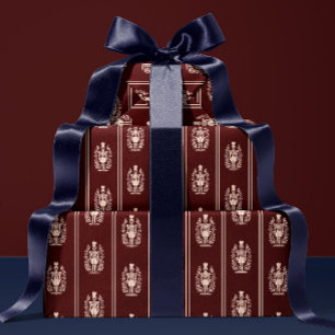 Eleganter roter Nussknacker Geschenkpapier