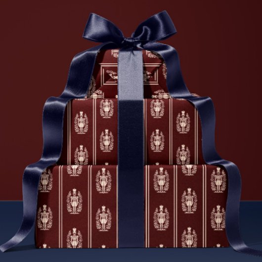 Eleganter roter Nussknacker Geschenkpapier